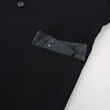 GRACE KARIN Men's Casual 2 Button Suit Blazer Jacket Slim Fit Notch Lapel Collar Sport Coat Black M - Image 5