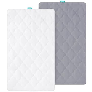 Bassinet Mattress Pad Cover Waterproof, Fits 19" x 33" Baby Delight, YADAQE, KoolaBaby, Angelbliss, Cowiewie, Maxi COSI, Dream On Me Skylar/Lotus and BabyBond Bedside, Ultra Soft, 2 Pack - Image 1
