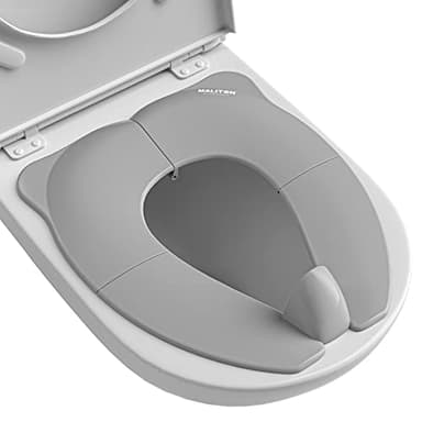 Travel Potty Seat for Toddler & Kid, Maliton Portable Potty Seat with Storage Bag, Foldable Potty for Toddler Travel, Non-Slip Potty Training Toilet Seat Cover with Splash Guard (Grey) - Image 1