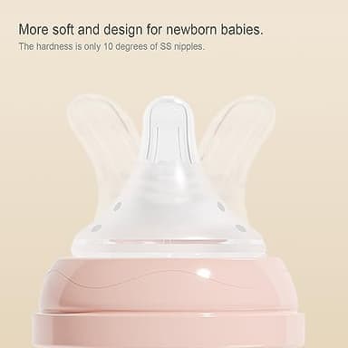 Gulicola Natural Glass Baby Bottles Set 4 Pack, Newborn Boy Breastfeeding Bottles with Slow Flow Nipples, 0 Months+, 3 oz & 5 oz - Black/White - Image 6