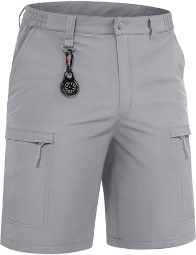 TACVASEN Cargo Shorts for Men Quick Dry Hiking Lightweight Golf Workout Fishing Travel Shorts Summer Beach Light Grey 34 - Image 1
