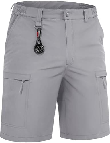 TACVASEN Cargo Shorts for Men Quick Dry Hiking Lightweight Golf Workout Fishing Travel Shorts Summer Beach Light Grey 34 - Image 1