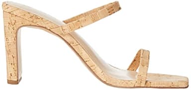 The Drop Women's Avery Square Toe Two Strap High Heeled Sandal, Cork, 9 - Image 6