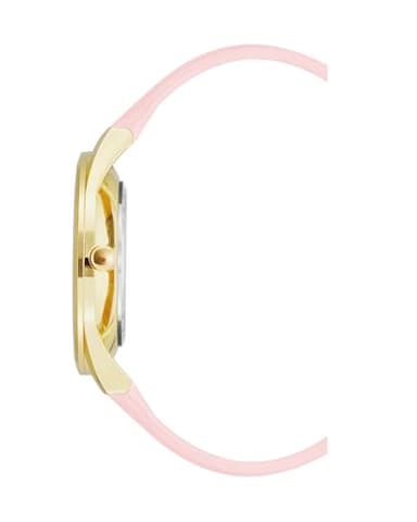 Nine West Women's NW/1994WTPK Gold-Tone and Pastel Pink Strap Watch - Image 2