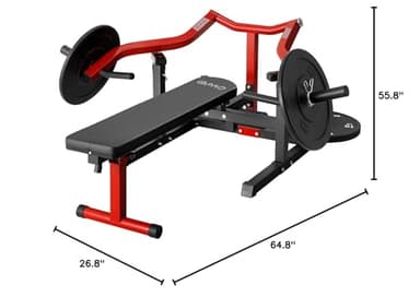 GMWD Chest Press Machine, 1250LBS Bench Press Machine with Independent Converging Arms, Adjustable Flat Incline Bench for Chest, AB Workouts, Shoulder Home Gym Equipment, Red, V1 - Image 8