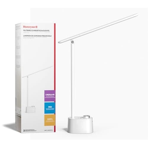 Honeywell Upgraded LED Desk Lamp - H01 Pro Sunturalux™ Foldable Desk Light with USB A+C Charging Port, 3 Color Modes Dimmable Table Lamp for Home Office Reading(White) - Image 1