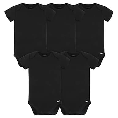 Gerber unisex baby 5 Pack Onesies Multi-packs Bundle Interlock 180 Gsm Shirt, Black, 0-3 Months US - Image 1