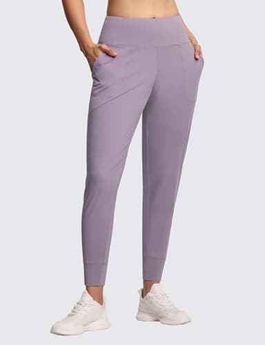 THE GYM PEOPLE Women's Joggers Pants Lightweight Athletic Leggings Tapered Lounge Pants for Workout, Yoga, Running Grey Purple - Image 2