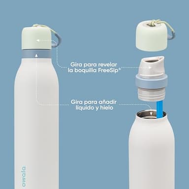Owala FreeSip Twist Insulated Stainless Steel Water Bottle with Straw for Sports and Travel, BPA-Free, 24-oz, Green/White (Iced Breeze) - Image 3