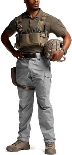 CQR Men's Tactical Pants, Water Resistant Ripstop Cargo Pants, Lightweight EDC Work Hiking Pants, Outdoor Apparel, Raider Mag Pocket Stone, 34W x 32L - Image 3