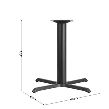 Flash Furniture 33'' x 33'' Restaurant Table X-Base with 4'' Dia. Table Height Column - Image 3