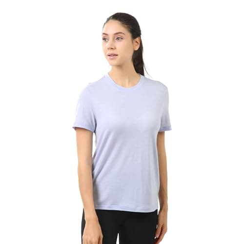 innotree Merino Wool T Shirts Women, Odor-Resistant Crew Neck Tops Short Sleeve Base Layer for Outdoor Travel Hiking T Shirt, Light Blue, X-Large - Image 1