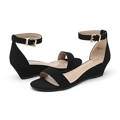 DREAM PAIRS Women's Ankle Strap Low Wedge Sandals Party Bridal Wedding Dress Shoes,Size 7.5,Black/Nubuck,INGRID - Image 4