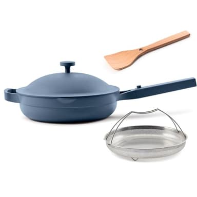 Our Place Always Pan 2.0-10.5” (2.6 Qt) Nonstick, Toxin-Free Ceramic Cookware | Patented 10-in-1 Aluminum Frying & Sauté Pan | Safe for Oven, Induction & All Cooktops up to 450°F | Blue Salt - Image 1