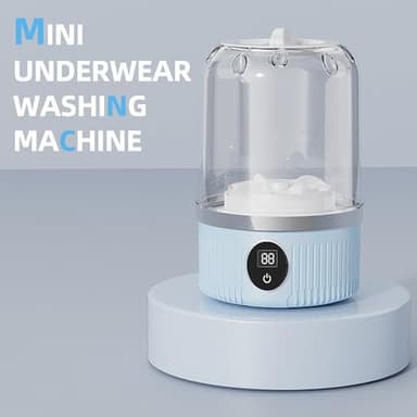 Portable Mini Washing Machine, 1L underwear washer with Digital Timer Display for underwear, socks, saliva towels, suitable for apartments, hotels, and travel and Fathers Day (Blue) - Image 4