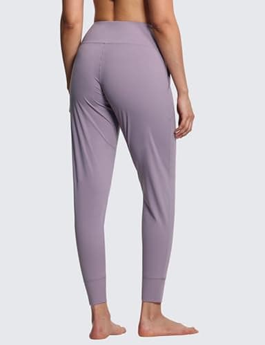 THE GYM PEOPLE Women's Joggers Pants Lightweight Athletic Leggings Tapered Lounge Pants for Workout, Yoga, Running Grey Purple - Image 5