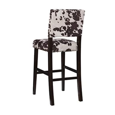 Linon Udder Madness Corey Bar Stool, 19"W x 22.5"D x 44.75"H, Brown - Image 12
