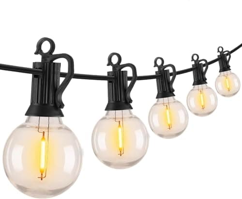 Brightown Outdoor String Lights - 100 FT Patio Lights with 50 LED G40 Globe Plastic Bulbs, All Weatherproof Connectable Commercial Hanging Light for Outside Backyard Porch Cafe - Image 1
