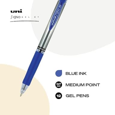 uniball Signo RT Gel Pens, Medium Point (0.7mm), Blue, 12 Pack - Image 4
