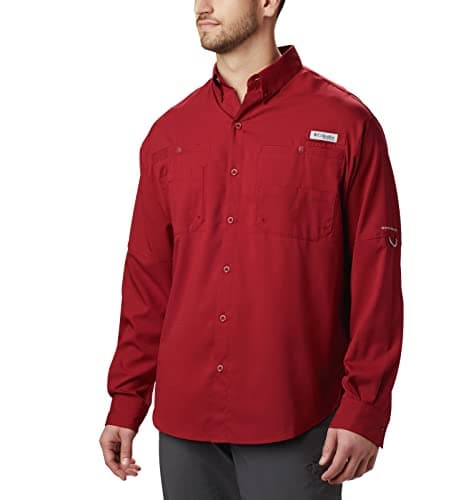 Columbia Men’s PFG Tamiami™ II Long Sleeve Shirt — Tall, Beet, XLT - Image 1