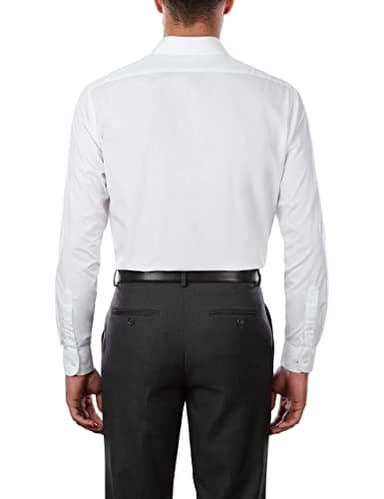Van Heusen Men's Tall Fit Dress Shirts Poplin, White, 20" Neck 35"-36" Sleeve - Image 2