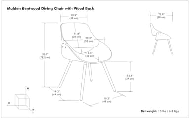 SIMPLIHOME Malden Dining Chair in Light Wood, Natural Linen Look Fabric, 22.8" W x 20.9" D x 30.9" H, Mid-Century Modern Style for Dining Room - Image 13