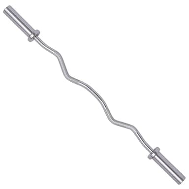 Fitvids Olympic EZ Curl Barbell Bar 47", 2-Inch Curl Bar for Weight Lifting, Hip Thrusts, Squat, Biceps-Home Gym Weight Bars, Chrome Curling Bars for 2 Inch Weight Plates - Image 1