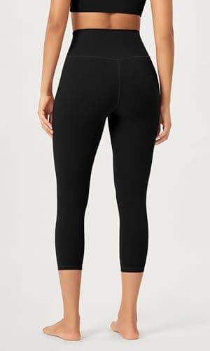 ODODOS 2-Pack Buttery Soft Lounge Yoga Capris for Women 23" High Waist Non See Through Cropped Leggings, Black+Black, XX-Large - Image 4