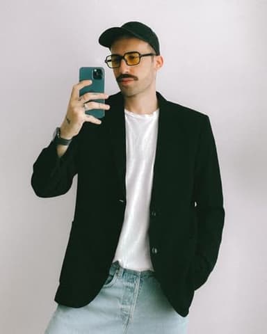 PJ PAUL JONES Mens Blazer Suit Jackets Casual Unlined Knit Sport Coats Big and Tall Black 3XL - Image 3