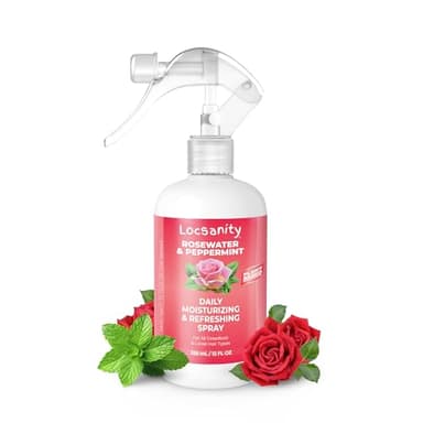 Locsanity Daily Moisturizing Refreshing Spray for Locs, Dreadlocks - Rose Water and Peppermint Hair Scalp Moisturizer, Dreadlock Spray - Natural Loc Care and Maintenance (12oz) - Image 1