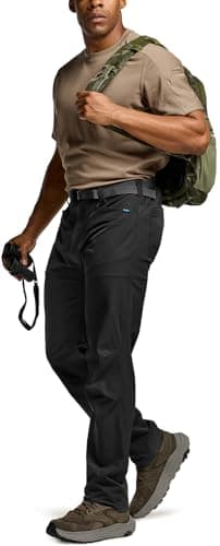 CQR Men's Quick Dry Tactical Pants, Water Resistant Outdoor Pants, Lightweight Stretch Cargo Work Hiking Pants, Rocky Z Black, 36W x 34L - Image 3