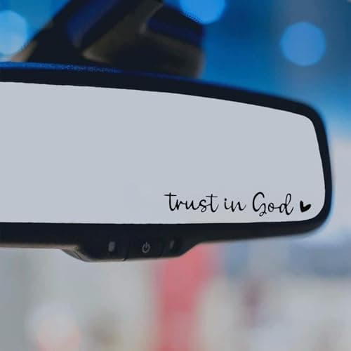 3 PCS Trust in God Rearview Mirror & Window Decals Vinyl Car Stickers for Women, Inspirational Mirror Quotes, Vanity & Car Interior Decor Stickers (Trust in God) - Image 1