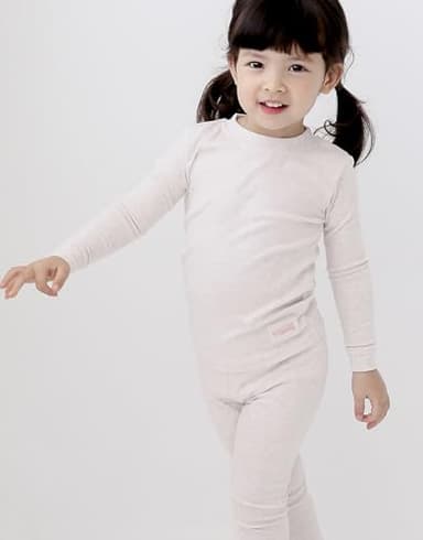 Vaenait Little Big Boys Girls Cotton Modal Fabric Kids Sleepwear Pajama Set Melange Creampink XXS - Image 4