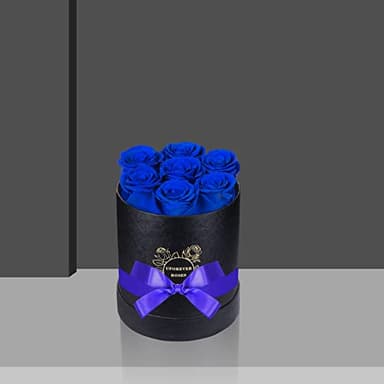 7-Piece Preserved Roses in a Box, Preserved Flowers Gifts for Women, Mothers Day Flowers (Royal Blue) - Image 3