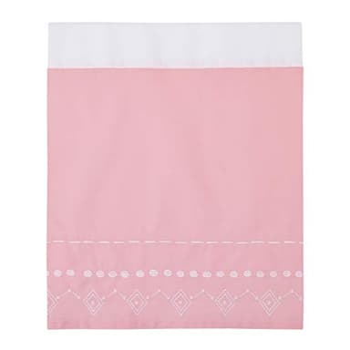 Nojo Tropical Flamingo Pink & White 100% Cotton 4Piece Nursery Crib Bedding Set, Embroidered Quilt, Fitted Sheet, Dust Ruffle, & Diaper Stacker, Pink, White, Grey - Image 4