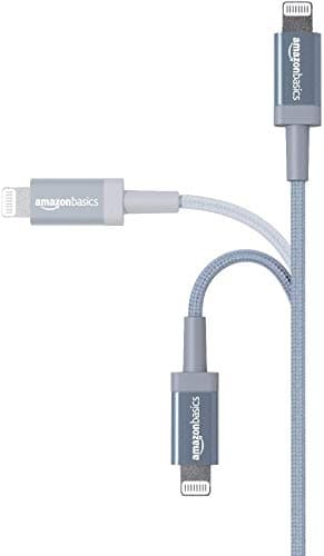 Amazon Basics Durable 2-Pack USB-A to Lightning Charger Cable, Nylon Braided Cord, MFi Certified Charger for Apple iPhone 14 13 12 11 X Xs Pro, Pro Max, Plus, iPad, 6 Foot, Dark Gray - Image 2