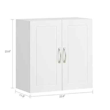 Haotian Wall Cabinet Laundry Room, Medicine Cabinet for Bathroom Kitchen Garage, Wall Storage Cabinet with Adjustable Shelf, White FRG231-W - Image 3
