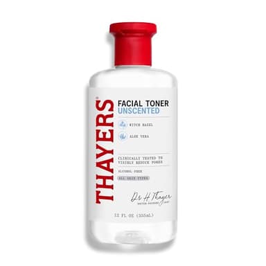THAYERS Alcohol-Free, Hydrating, Unscented Witch Hazel Facial Toner with Aloe Vera Formula, Vegan, Dermatologist Tested and Recommended, 12 Oz (Packaging May Vary) - Image 1