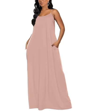 OFEEFAN Womens Maxi Dresses Flattering Dresses to Hide Tummy Trendy Dresses Khaki XL - Image 2