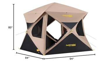 FanttikOutdoor Alpha C4 Ultra Camping Tent 4 Person Pop Up Instant Cabin Setup in 60 Seconds Portable Hub Tent with Rainfly & Windproof for Outdoor Camping & Overlanding, Khaki - Image 8
