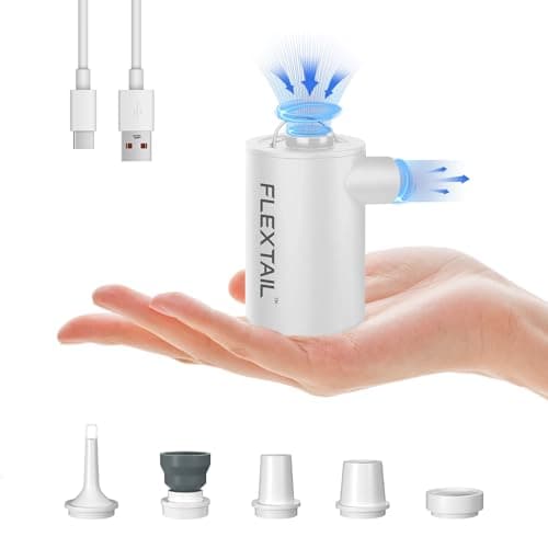 FLEXTAILGEAR 3.4kPa Air Pump for Inflatables, Portable Camping Pump with 1600mAH Rechargeable Battery, Rapid in/Deflation System with 300L/min Airflow for Air Mattress, Pool Toy, Float, Swimming Ring - Image 1