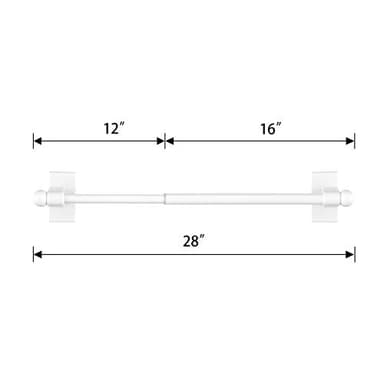 BOOM JOG Magnetic Curtain Rods Multi-Use Adjustable Appliance Metal Doors Magnetic Rods, 9-16 Inch, 1/2 Inch Diameter, 4 Pack,White - Image 3