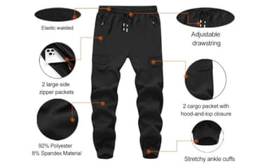 WaltZon Boy's Cargo Joggers Pants Youth Quick Dry Hiking Pull-On Lightweight Pants for Sports Outdoor with Zipper Pockets(3801-D.Gray16) - Image 2