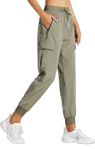 Libin Women's Cargo Joggers Lightweight Quick Dry Hiking Pants Athletic Lounge Casual Travel, Silver Sage M - Image 1