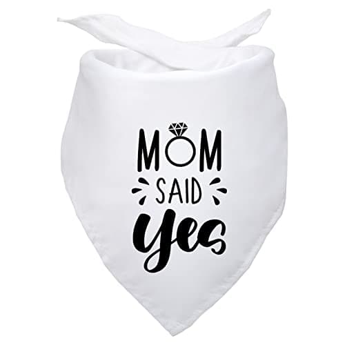 Mom Said Yes Wedding Engagement Dog Bandana Dog Engagement Announcement Pet Engagement Wedding Photo Prop Pet Scarf Pet Accessories for Dog Lovers Gift - Image 1