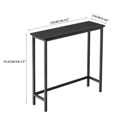 HollyHOME Narrow Console Table, 29.5" Slim Entryway Table, Sofa Stand, Hallway Shelf for Hallway, Bedroom, Living Room, Foyer, Black - Image 3
