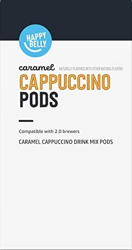 Amazon Brand - Happy Belly Cappuccino Coffee Pods Compatible With K Cup Brewers, Light Roast, Caramel Flavored, 24 Count, 12.72 ounce (Pack of 1) - Image 9