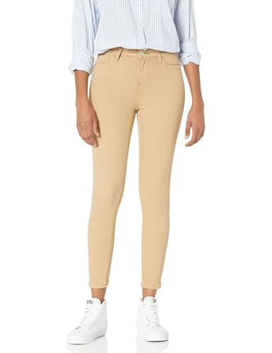 Amazon Essentials Women's Mid-Rise Stretchy Skinny Jean - Discontinued Colors, Light Camel, 4 Long - Image 1