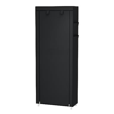 Calmootey 9 Tier Shoe Rack Organizer,Portable Shoe Shelf with Nonwoven Fabric Cover for Closet Hallway,Bedroom,Entryway,Black - Image 6