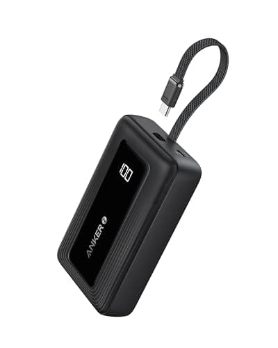Anker Zolo Power Bank, 20,000mAh 30W High-Speed Portable Charger with Built-in C Cable, USB-C&A, Battery Pack for iPhone 16/15/15 Pro/15 Pro Max/15 Plus, MacBook, Galaxy, and More - Image 1